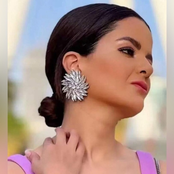 ✨NEW Elegant Silver Floral Earrings - Picture 4 of 5